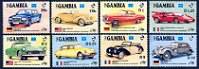 International Automobiles Mint Set of 8 Stamps Gambia, 1986